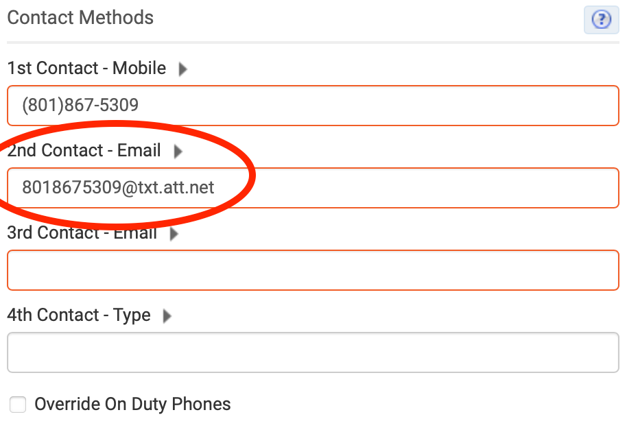 Adding A Text Message Address To Telestaff